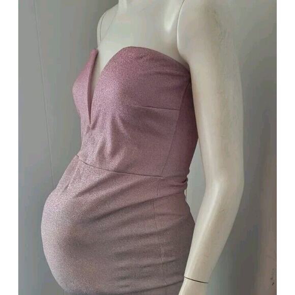 Bump Biddy Maternity Formal Dress Gown Womans Sz. S Fades Pink to Silver New - Picture 8 of 15